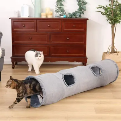 IntiMeg Tunnel pour chat à quatre trous 130cm