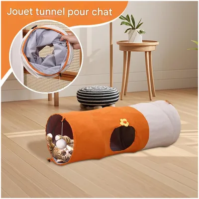 ZooVenture Tunnel pour Chat 80 cm Pliable