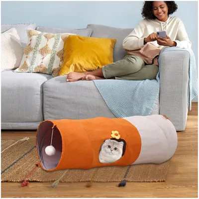 ZooVenture Tunnel pour Chat 80 cm Pliable