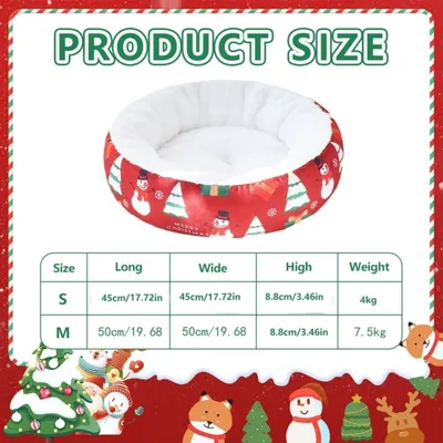 PetTribes Canapé de Noël lavable pour chien et chat