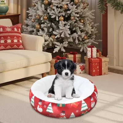PetTribes Canapé de Noël lavable pour chien et chat