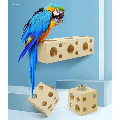 ZooVenture Jouet à mâcher en bois de pin pour perroquets et perruches