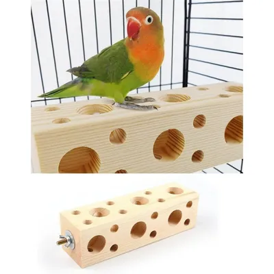 ZooVenture Juguete masticable de madera de pino para loros y periquitos