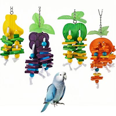 ZooVenture Jouets à ronger pour perroquet et perruche Orange + Pomme + Banane + Raisin