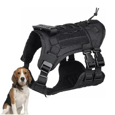 ZooVenture Harnais Tactique pour Chiens Noir