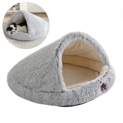 IntiMeg Nid en forme de coquille pour chien et chat, chauffant en hiver