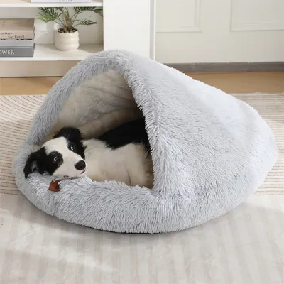 IntiMeg Nid en forme de coquille pour chien et chat, chauffant en hiver