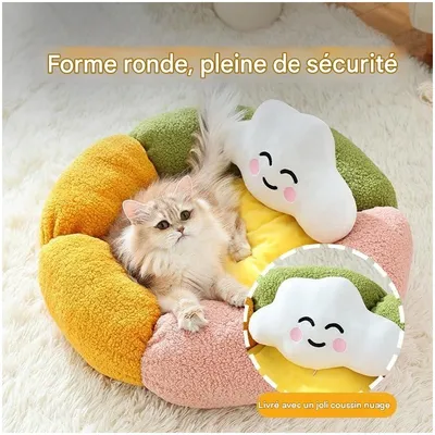 ZooVenture Panier pour chat Forme de pétale colorée