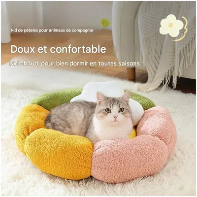 ZooVenture Panier pour chat Forme de pétale colorée