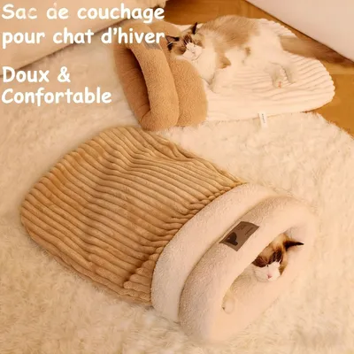 ZooVenture Chauffant Niche Panier en Peluche pour Chat