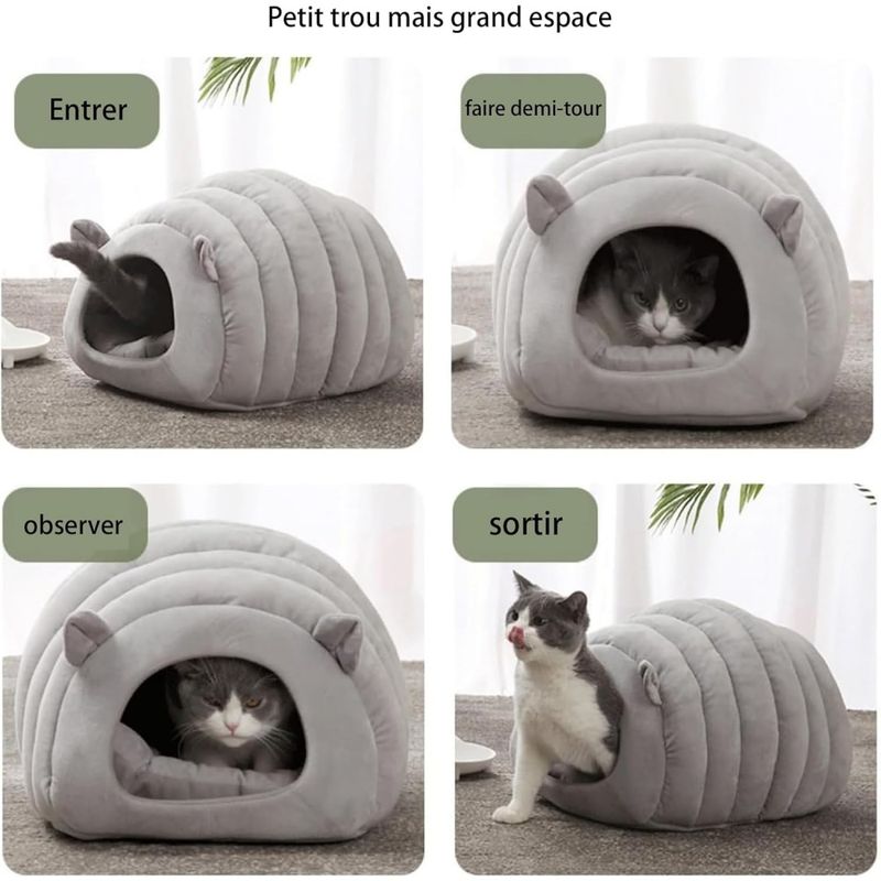 ZooVenture Tente pour chat et chien Nid de chenille Gris