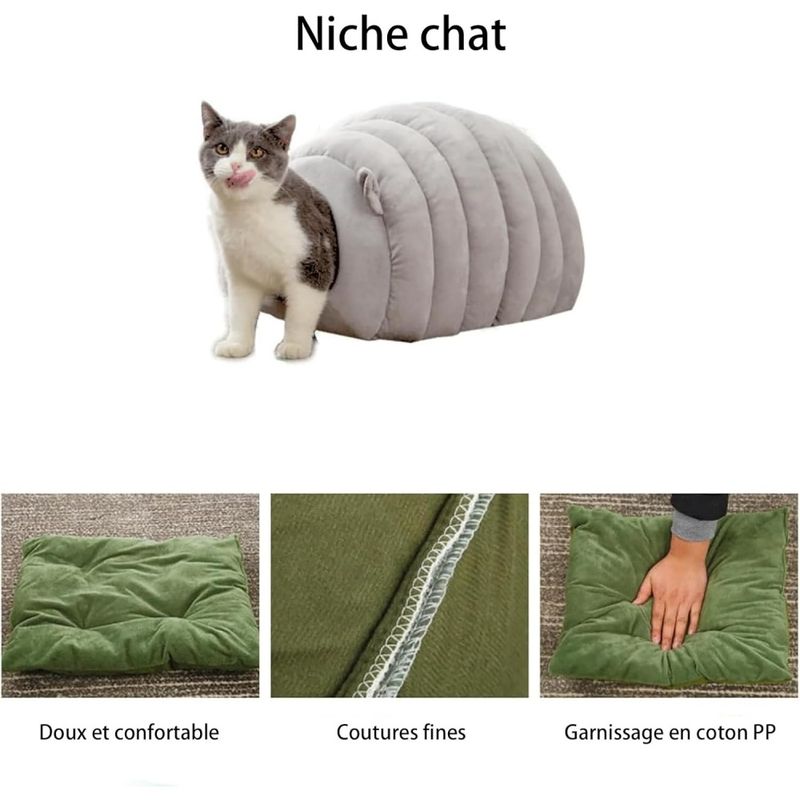ZooVenture Tente pour chat et chien Nid de chenille Gris