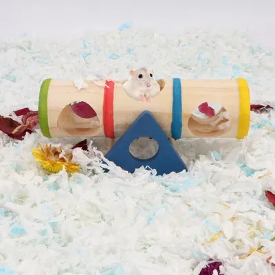 ZooVenture Tunnel à bascule en bois jouet pour hamster