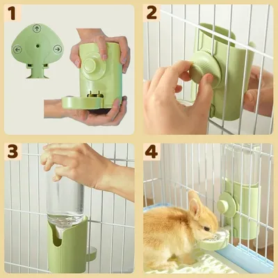 ZooVenture Dispensador automático de agua de 600 ml para conejos