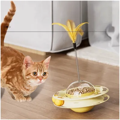 ZooVenture Jouet Puzzle pour Chat Gobelet jaune