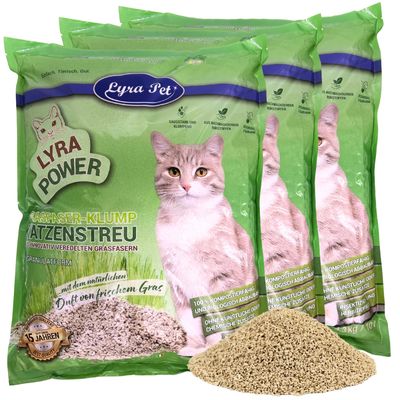 Lyra Pet® Lyra Power fibre d'herbe litière pour chats agglomérante 10 L
