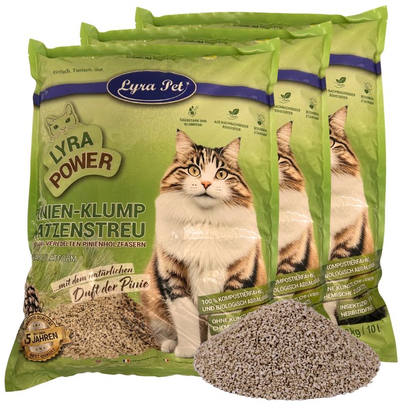 Lyra Pet® Pinien Katzenstreu klumpend