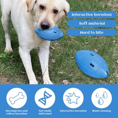 PetTribes Balle chien indestructible extra-forte pour grands chiens. Bleu