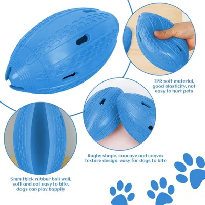 PetTribes Balle chien indestructible extra-forte pour grands chiens. Bleu