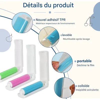 ZooVenture Lot de 4 rouleaux anti - peluches pour animaux de compagnie