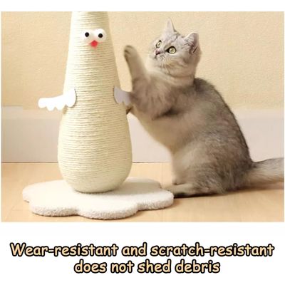 PetTribes Arbre à chat design « poussin » en sisal naturel