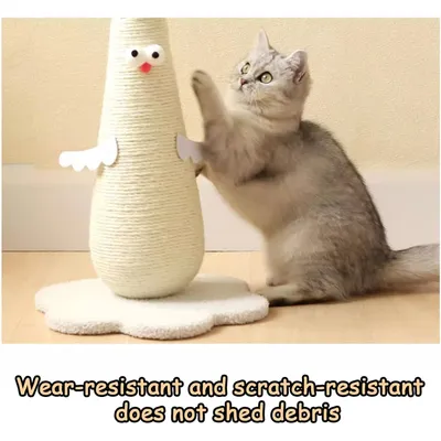 PetTribes Arbre à chat design « poussin » en sisal naturel