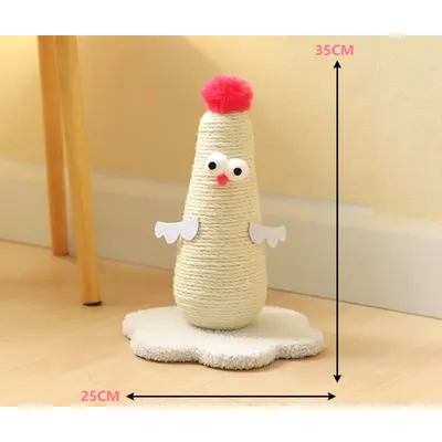 PetTribes Arbre à chat design « poussin » en sisal naturel