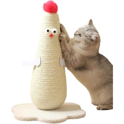 PetTribes Arbre à chat design « poussin » en sisal naturel