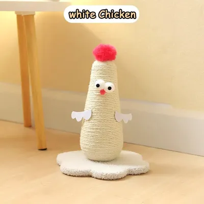 PetTribes Arbre à chat design « poussin » en sisal naturel