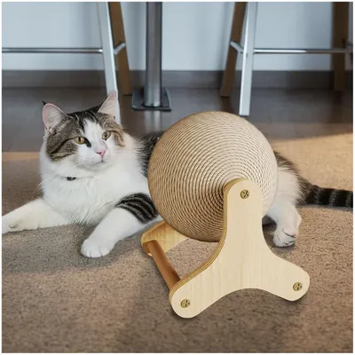 ZooVenture Jouet Griffoir Boule pour Chat forme triangulaire