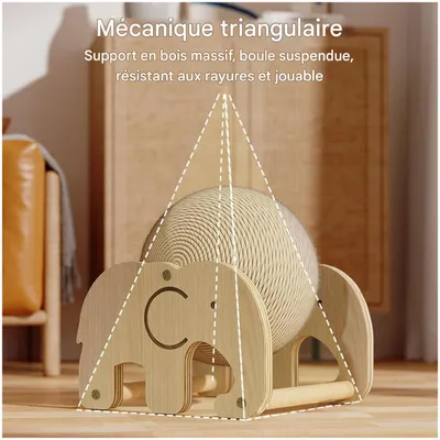 ZooVenture Jouet Griffoir Boule pour Chat forme d'éléphant