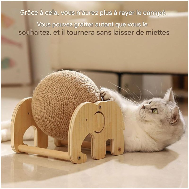 ZooVenture Jouet Griffoir Boule pour Chat forme d'éléphant