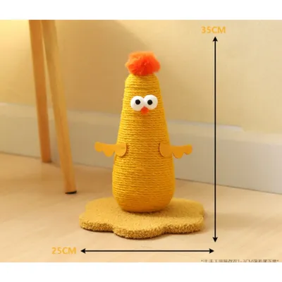 PetTribes Arbre à chat design « poussin » en sisal naturel