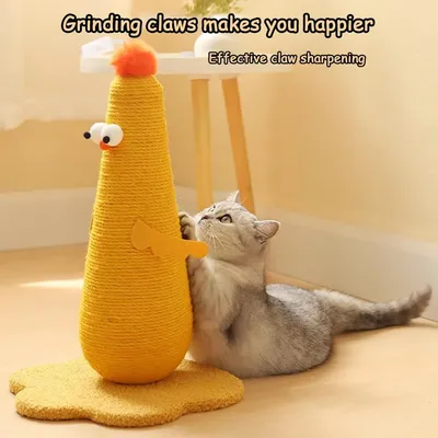 PetTribes Arbre à chat design « poussin » en sisal naturel