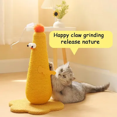 PetTribes Arbre à chat design « poussin » en sisal naturel