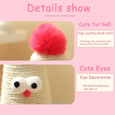 PetTribes Arbre à chat design « poussin » en sisal naturel