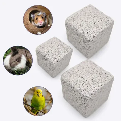 ZooVenture Juguete masticable de piedra mineral para animales pequeños