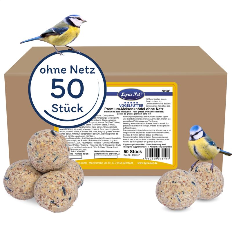 Lyra Pet® Boulettes de mésanges premium sans filet Ã 85 g