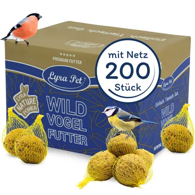 Lyra Pet® 100 boules de graisse pour mésanges en filet de 90 g chacune