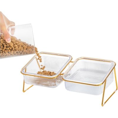 ZooVenture Juego de comederos elevados inclinados para gatos