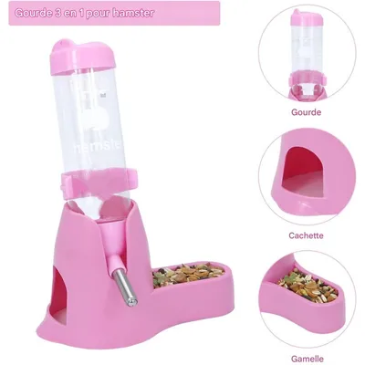 ZooVenture Distributeur automatique d'eau suspendue 3 en 1 pour hamster