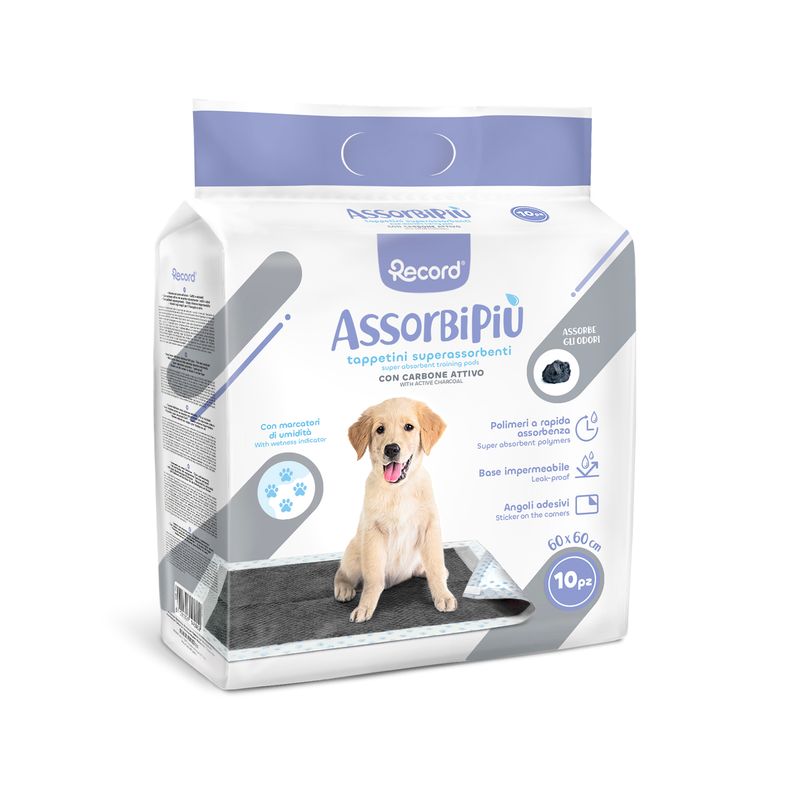 Record - Tapis Absorbants Assorbipiù pour Chiens et Chats au Charbon Actif