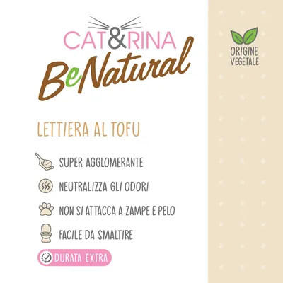 CAT&RINA BeNatural - Litière au tofu pour chats
