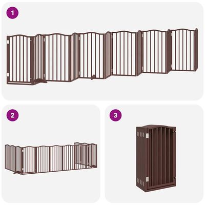 vidaXL Barrière en bois de peuplier pour chien