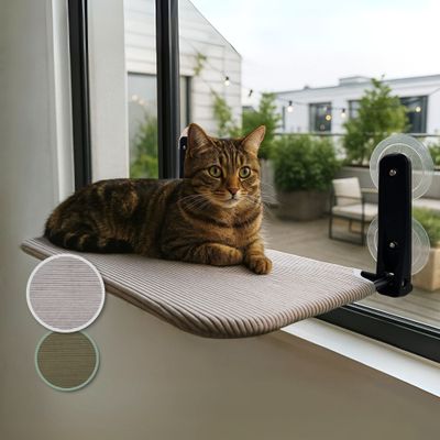 PiuPet® Katzenfensterliege I schwebend I Katzenbett bis 20 kg I Saugnäpfe