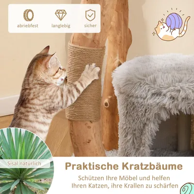 Giantex 5-Ebenen Massivholz-Kratzbaum Mit Plattform & 2 Jute-Kratzflächen Giantex 5-Ebenen Massivholz-Kratzbaum Mit Plattform & 2 Jute-Kratzflächen