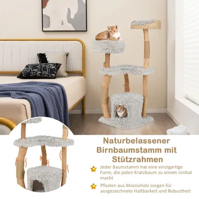 Giantex 5-Ebenen Massivholz-Kratzbaum Mit Plattform & 2 Jute-Kratzflächen Giantex 5-Ebenen Massivholz-Kratzbaum Mit Plattform & 2 Jute-Kratzflächen