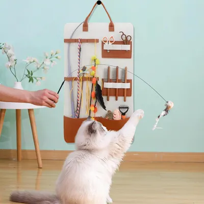 UAMLY Bolsa de almacenamiento colgante para juguetes de gato
