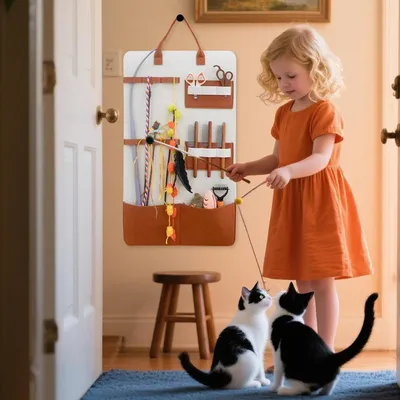 UAMLY Bolsa de almacenamiento colgante para juguetes de gato