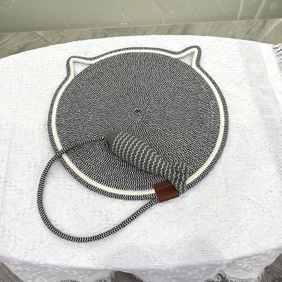 Griffoir pour chat en corde de coton, avec poisson en peluche